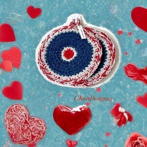 Crochet Pot Holders, Handmade Valentine Gifts
